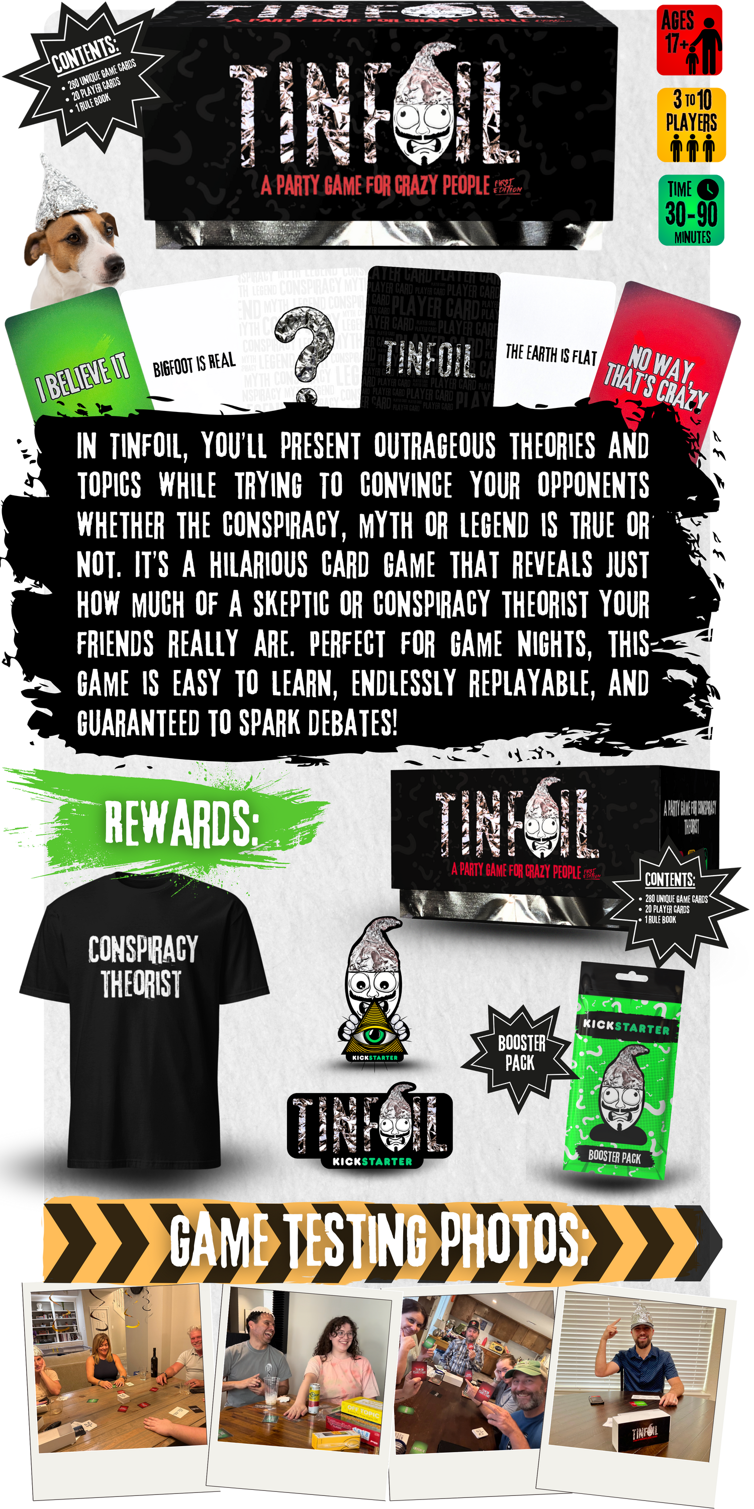 Tinfoil conspiracy card game